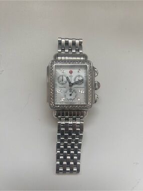 MICHELE Deco Diamond Chronograph Watch